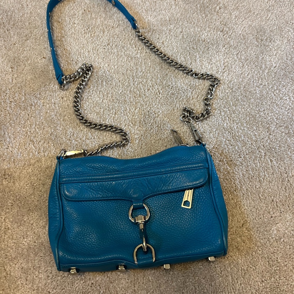 Rebecca Minkoff Blue Crossbody Bag with Chain Strap